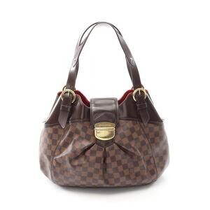 Louis Vuitton Sistine Handbag Canvas Leather Damier Brown